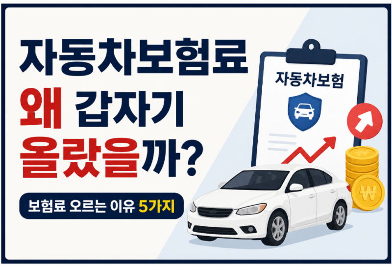 자동차보험료 왜 갑자기 올랐을까? 보험료 오르는 이유 5가지 총정리