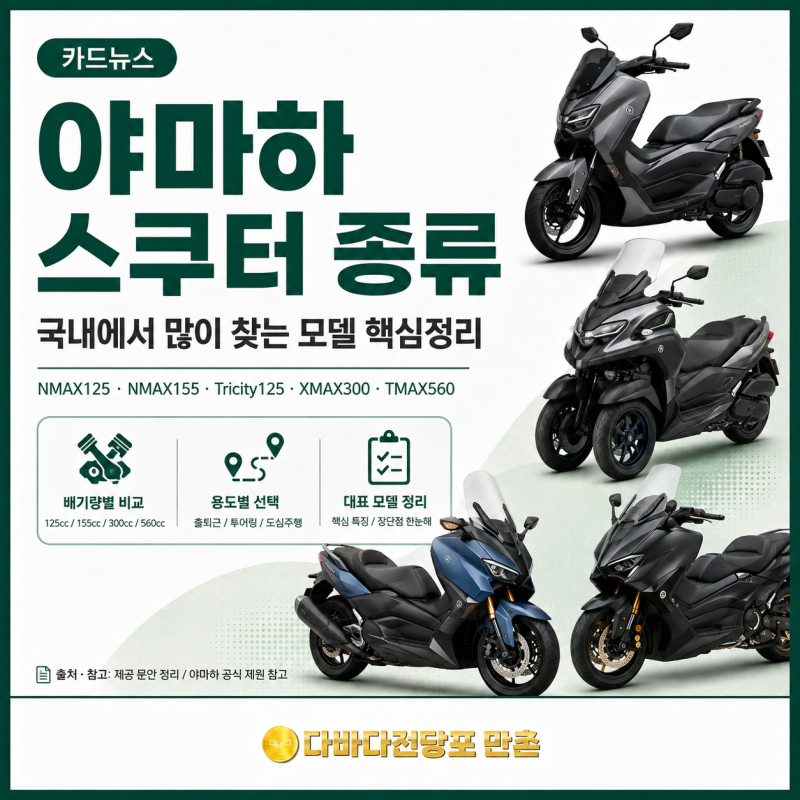 야마하 스쿠터 종류 NMAX XMAX TMAX 차이