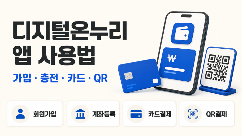 디지털온누리 앱 사용법｜회원가입·충전·카드등록·QR결제까지