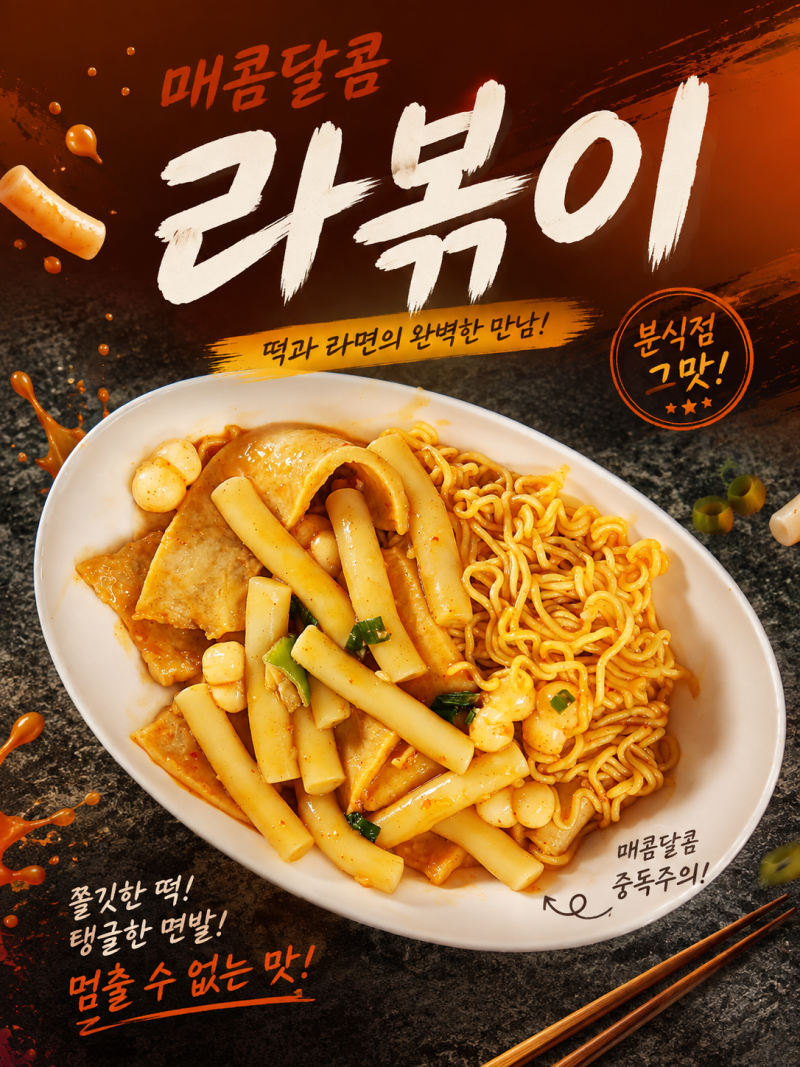 라볶이 레시피  떡볶이에 라면사리 넣어 만드는 분식집 라볶이 황금 레시피