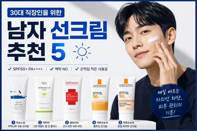 남자 선크림 추천 5｜30대 직장인이 고른다면 이것부터 본다