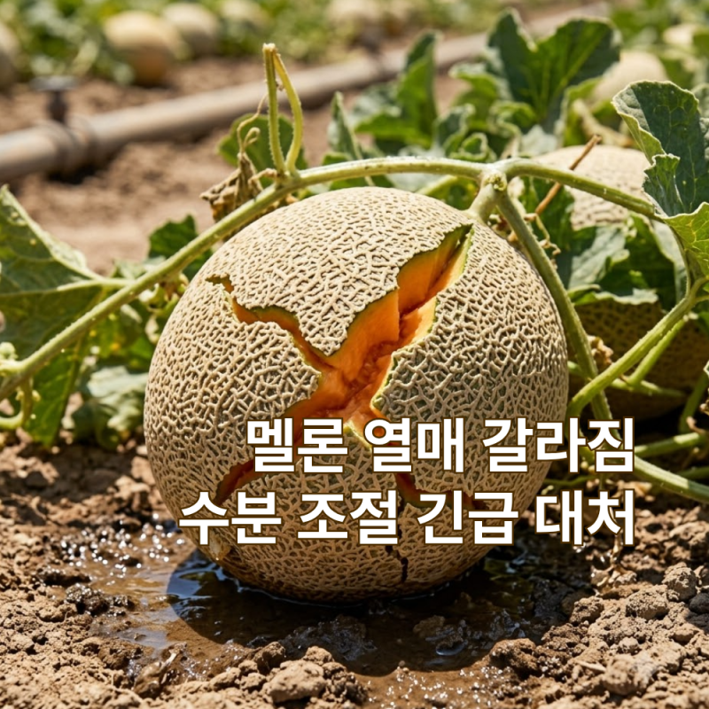 다 자란 멜론이 한순간에 터지는 원인, 껍질 갈라짐 막는 수분 관리법