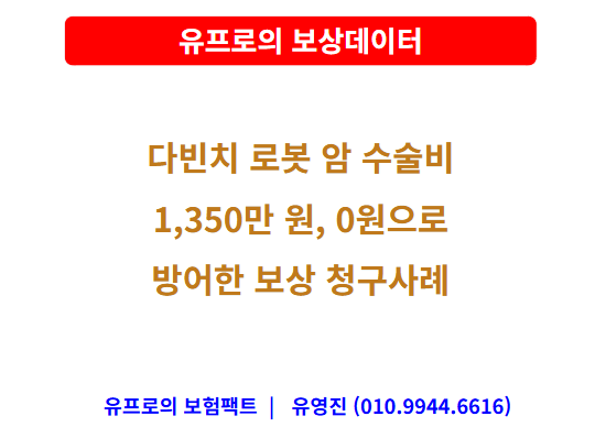 [보상 사례]21. 다빈치 로봇 대장암 수술비 1,350만 원, 0원으로 방어한 실제 보상 사례 완벽 분....