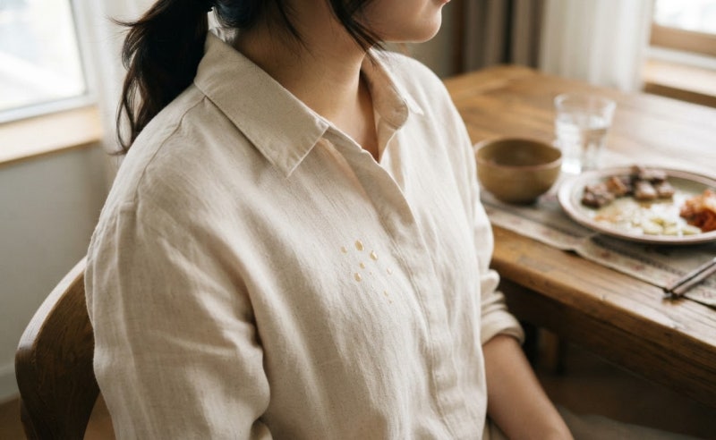 기름 얼룩, 음식 튄 옷 바로 세탁기에 넣으면 안 되는 3가지 이유