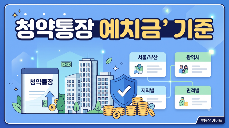 청약통장 예치금 기준 완벽 정리 (지역별·면적별 한눈에 보기)