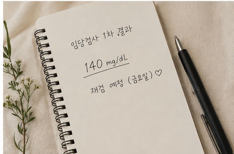 임당검사 1차 140 재검 확정｜금식 안 한 임신성당뇨 검사 후기