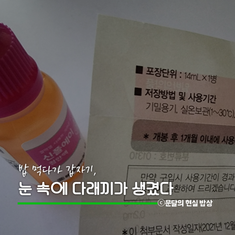 눈 밑 속다래끼 안약 신폴에이 써본 뒤 효과, 눈 아래쪽 다래끼 초기 처치