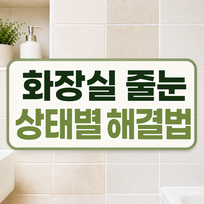 타일줄눈보수제 써도 될까? 화장실 줄눈 상태별 해결법