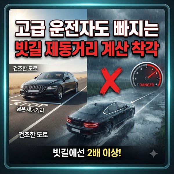 고급 운전자도 빠지는 빗길 제동거리 계산 착각