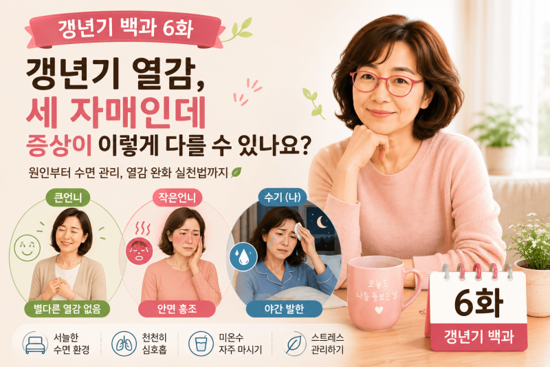 갱년기 열감, 세 자매인데 증상이 이렇게 다를 수 있나요?[갱년기백과 6화]