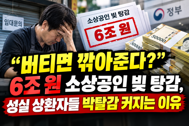 "버티면 깎아준다?" 6조 원 소상공인 빚 탕감, 성실 상환자들 박탈감 커지는 이유