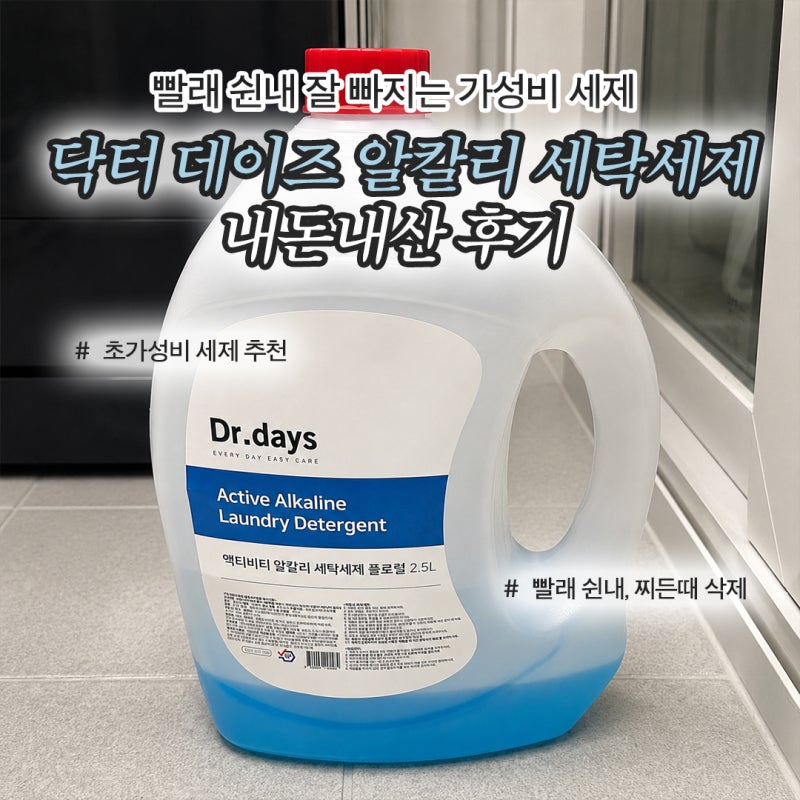 스레드 추천템? 내돈내산 닥터 데이즈 알칼리 세탁세제 추천 | 극강의 가성비! 쉰내 제거, 찌....