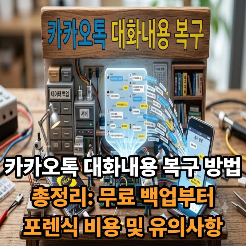 카카오톡 대화내용 복구 방법 총정리: 무료 백업부터 포렌식 비용 및 유의사항