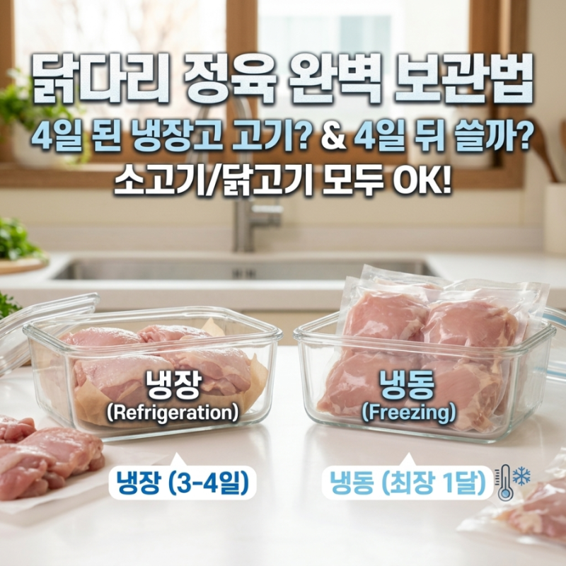 닭다리살 정육 냉동보관｜소분해서 냉동하고 냉장, 해동하는 방법
