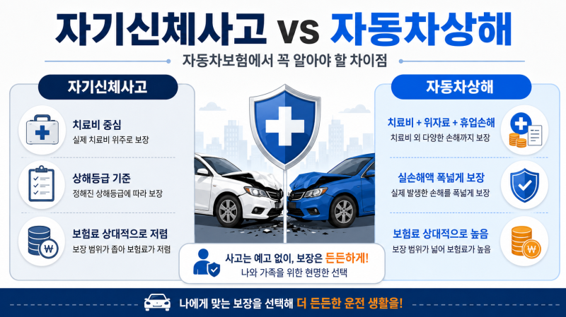 자동차보험료 몇 만원 아끼려다 사고 나면 후회합니다! ‘자기신체사고 vs 자동차상해’ 차....