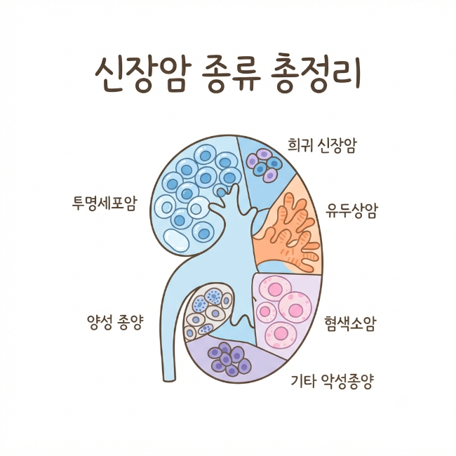 신장암 종류 총정리｜투명세포암·유두상암·혐색소암 등 유형별 특징