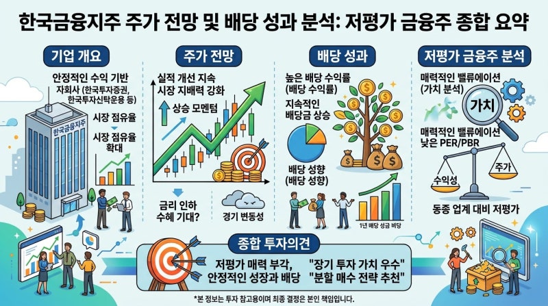 한국금융지주 주가 전망 및 배당금 실적 분석 저평가 금융주 핵심 총정리