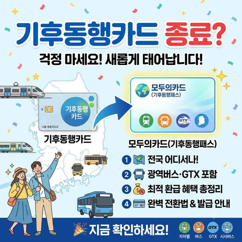 [교통비 완벽 정리] 기후동행카드 종료?! 전국에서 쓰는 ‘모두의카드(기후동행패스)’로 완....