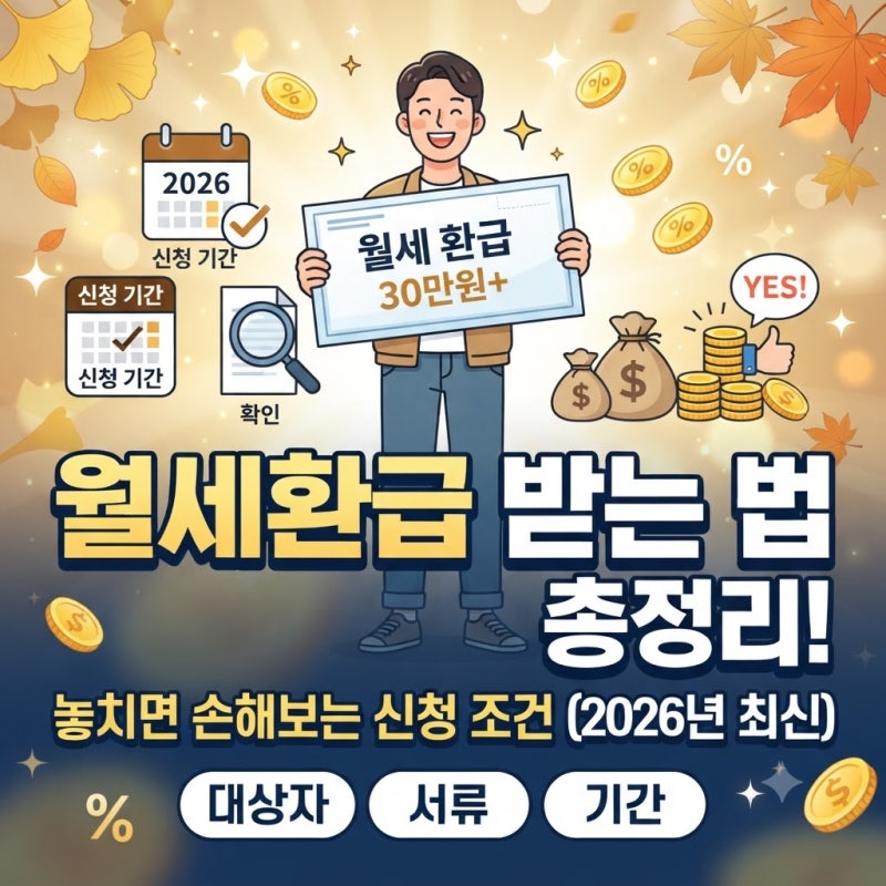 월세환급 받는 법 총정리! 놓치면 손해보는 신청 조건 (2026년 최신)