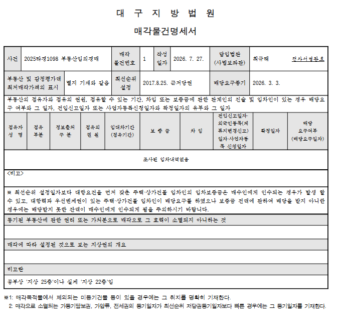 대구 북구 브라운스톤강북 아파트 경매 아파트 1억 6천만원대 2025타경1098 사진 8