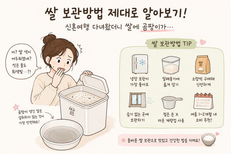 [일상] 쌀 보관방법 제대로 알아보기! 신혼여행 다녀왔더니 쌀에 곰팡이가 폈다. (+쌀 씻을때 ....