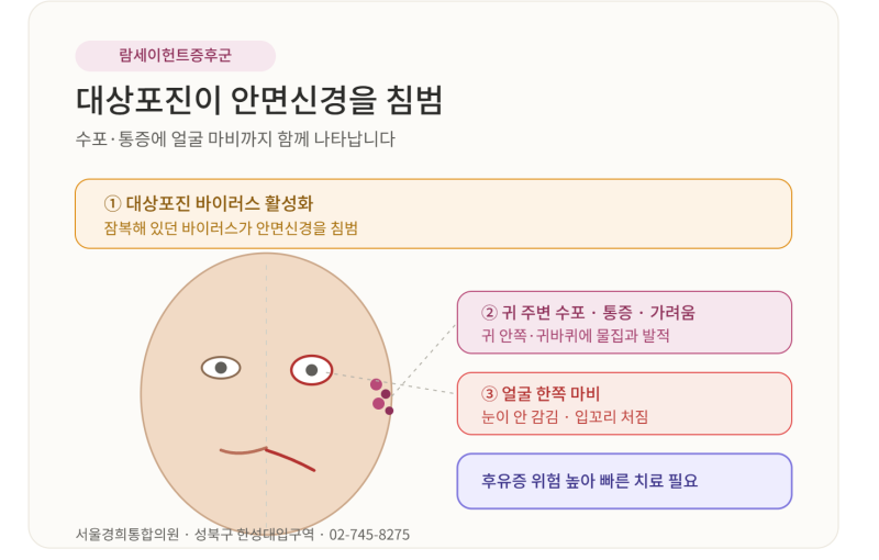 람세이헌트증후군, 대상포진이 안면마비로 이어졌다면