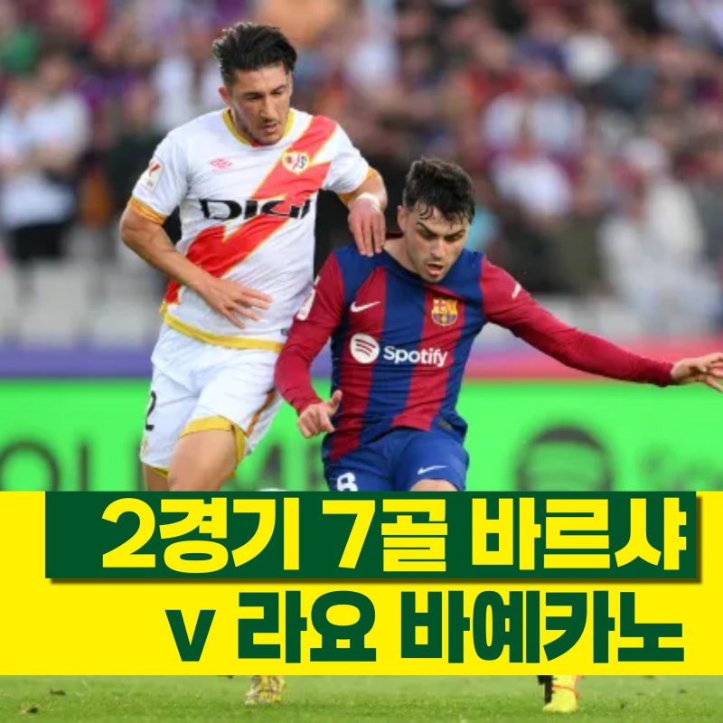 '2경기 7골 무실점' 바르셀로나, 라요 바예카노 예상 선발 라인업 경기 분석