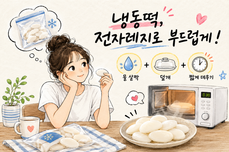 냉동떡 전자렌지로 부드럽게 해동하는 방법