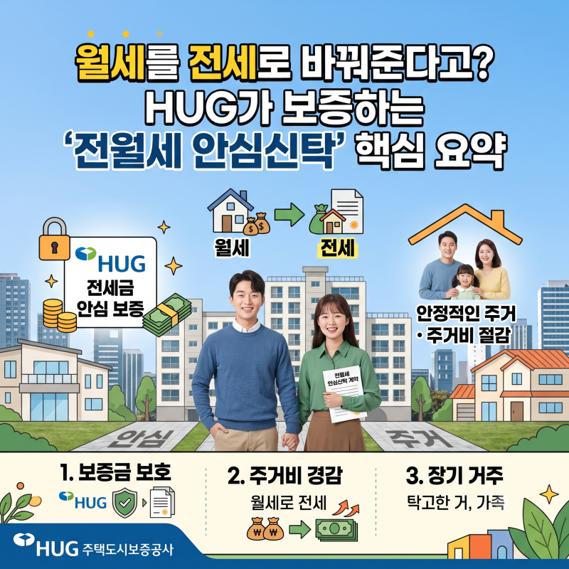 월세를 전세로 바꿔준다고? HUG가 보증하는 '전월세 안심신탁' 핵심 요약