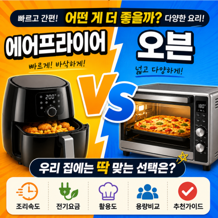 에어프라이어 vs 오븐 차이 총정리｜우리 집에는 어떤 게 더 좋을까?