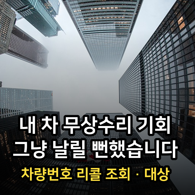 내 차 무상수리 기회 그냥 날릴 뻔했습니다·차량번호 리콜 조회·대상 확인 방법