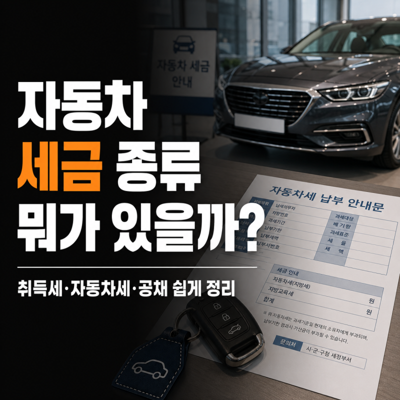 자동차 세금 종류 뭐가 있을까? 취득세·자동차세·공채 쉽게 정리