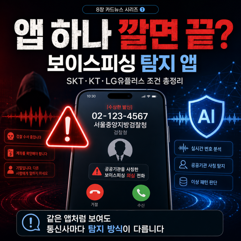 “앱 하나 깔면 끝?” 보이스피싱 탐지 앱, SKT KT LG유플러스 조건 총정리