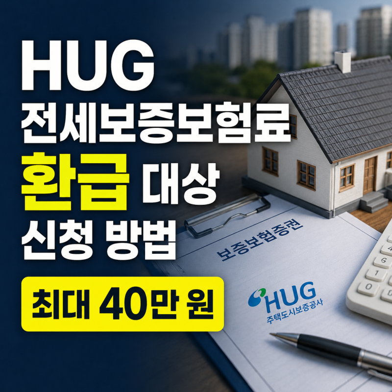 HUG 전세보증보험료 환급 대상 및 신청 방법 총정리 (최대 40만 원)