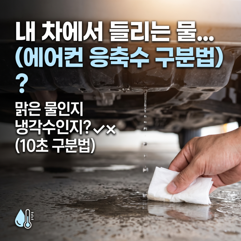 내 차 하부에 뚝뚝 떨어지는 맑은 물, 정비소 가야 할까? (에어컨 응축수 구분법)