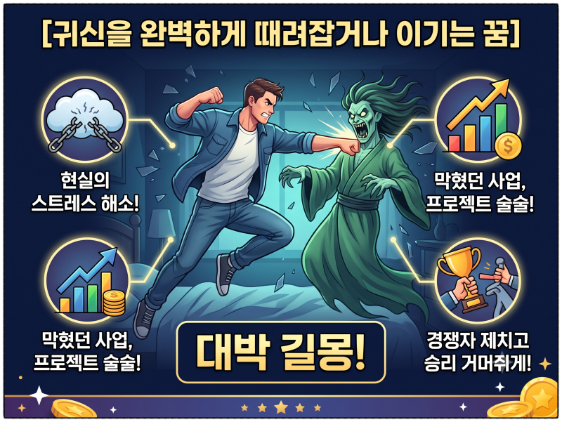귀신과 싸워 이기는 꿈 해몽 승리와 재물운