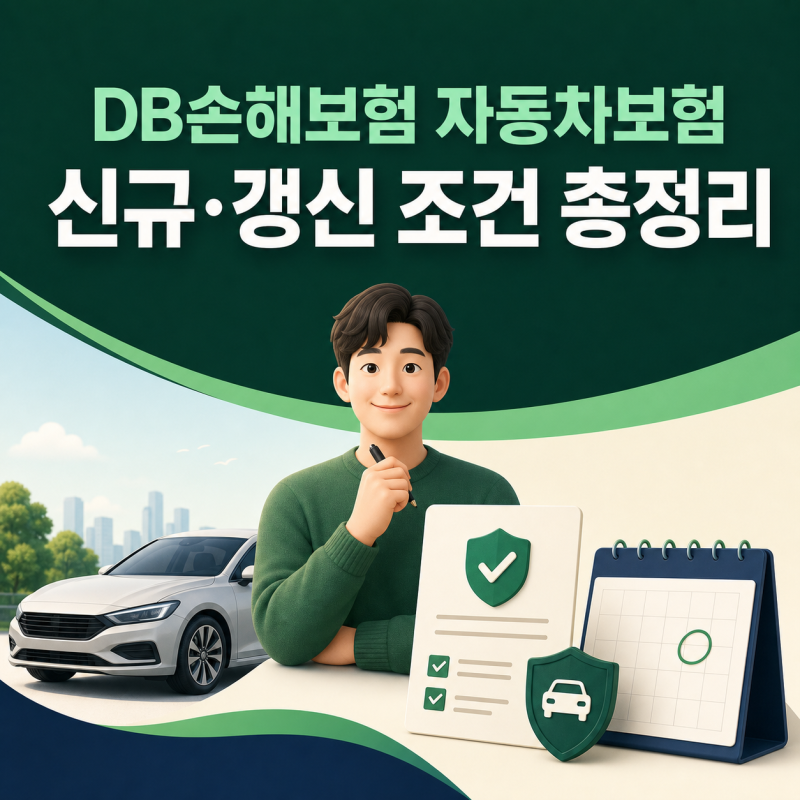 2026 보험사별 자동차보험 신규·갱신 조건 총정리(DB손해보험)
