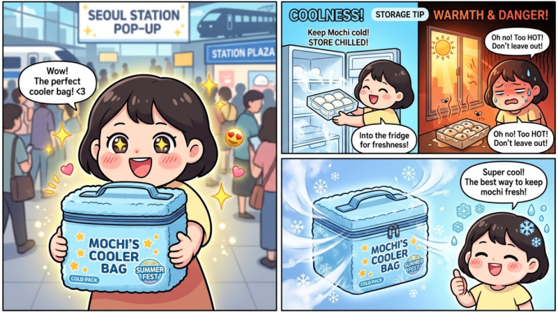 서울역 한정선 찹쌀떡 팝업 총정리! 보냉백 포장 유통기한 보관 꿀팁