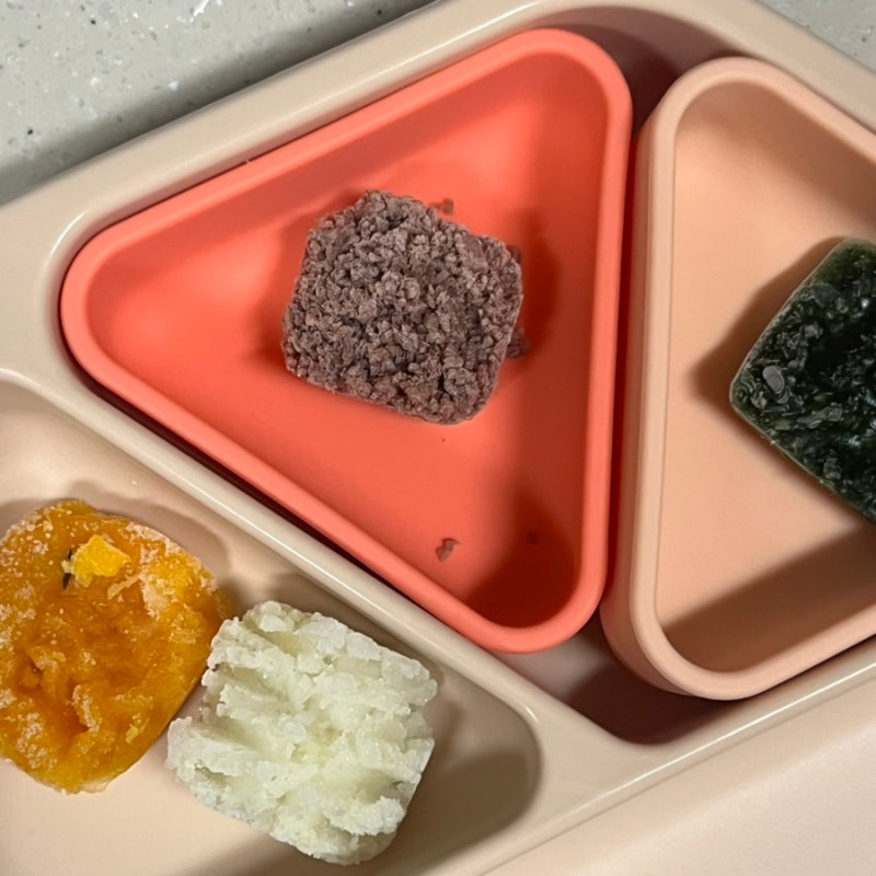 초기 토핑 이유식 : 소고기 큐브 양, 부위, 조리법, 입자감, 해동