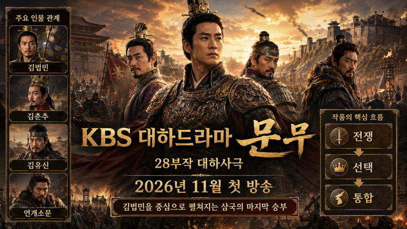 KBS 대하드라마 문무 핵심 내용과 주목받는 이유, 이현욱·장혁 11월 출격