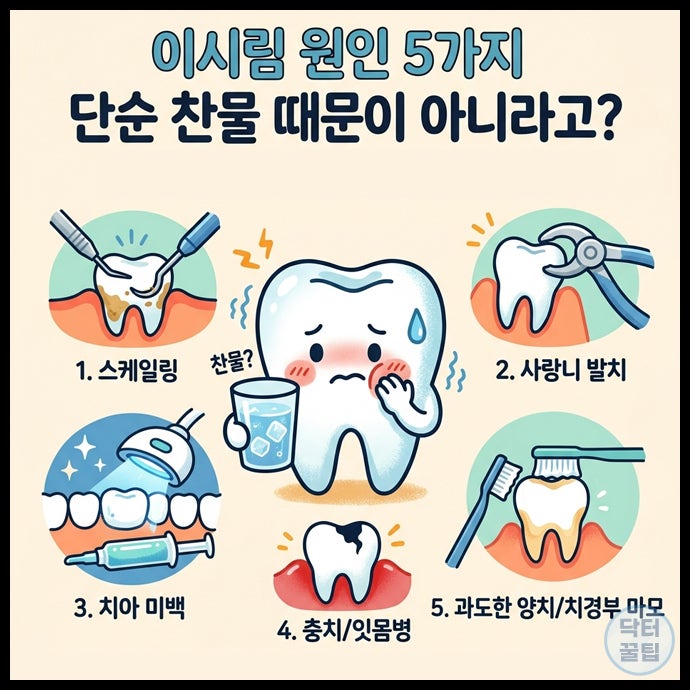 이시림 원인 5가지 단순 찬물 때문이 아니라고? (스케일링 사랑니 발치 치아 미백)