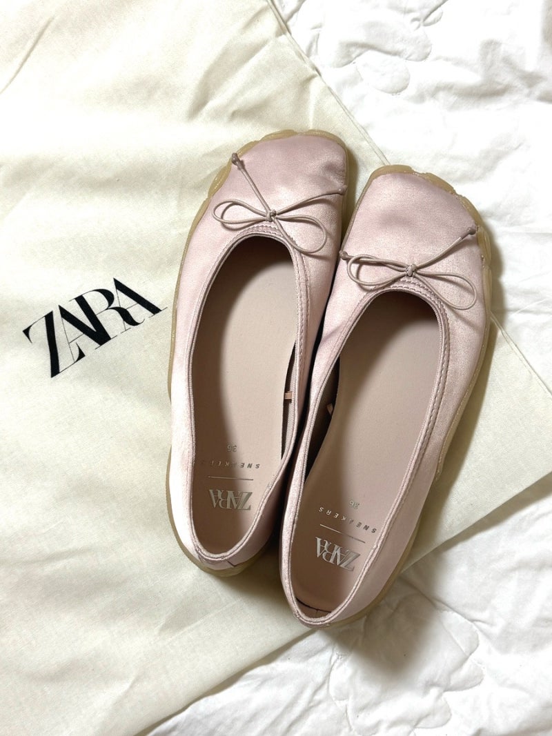 가을 맞이 쇼핑 - 자라(ZARA) 스포티 발레리나 슈즈, 핑크 후기, 사이즈 팁