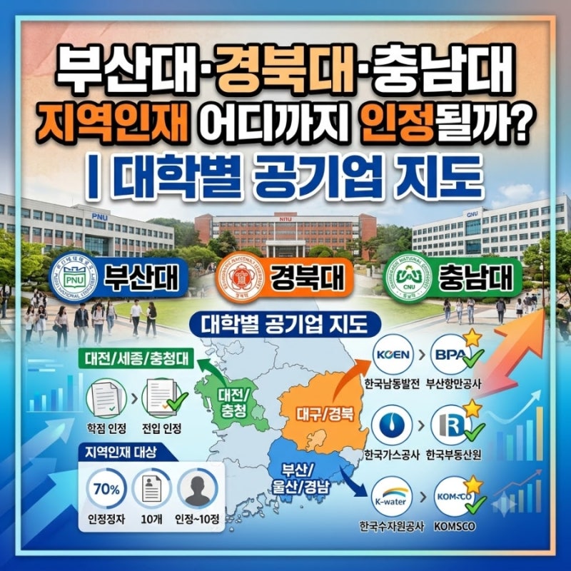 부산대·경북대·충남대 지역인재 어디까지 인정될까?｜대학별 공기업 지도