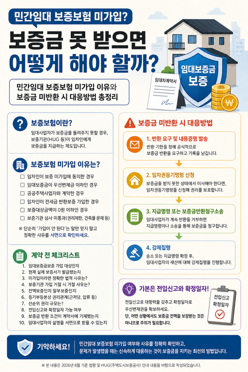 민간임대 보증보험 미가입?보증금 못 받으면 어떻게 해야 할까