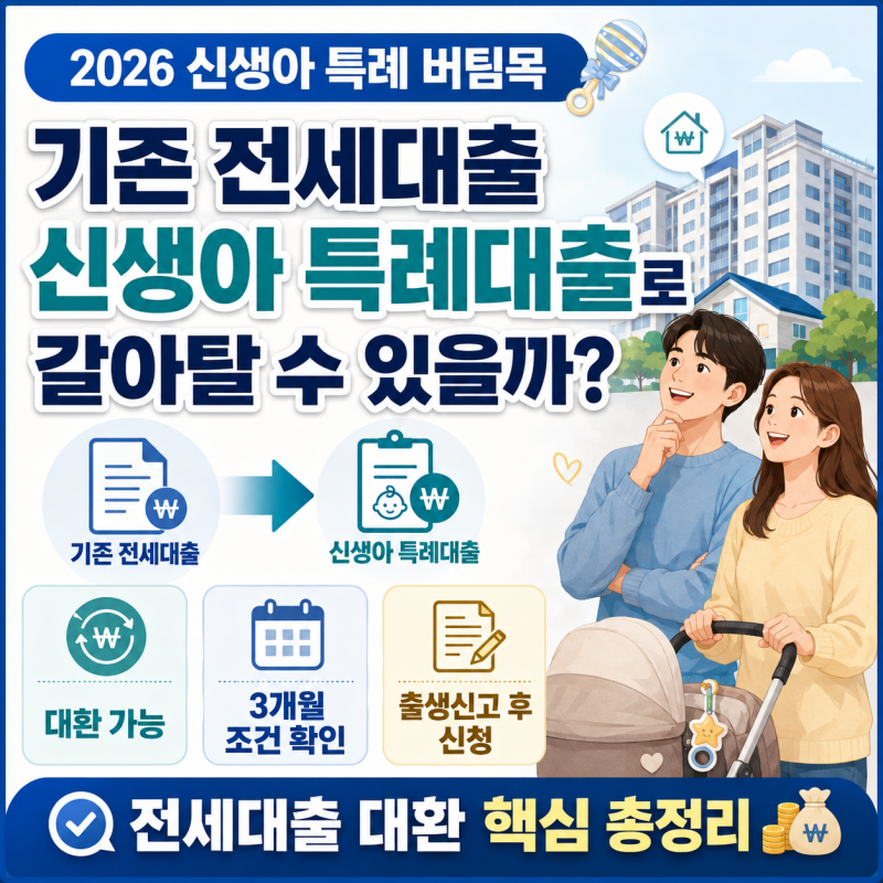 기존 전세대출 신생아 특례대출로 갈아탈 수 있을까? 대환 조건 총정리