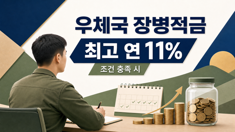 軍장병 목돈 준비 우체국 적금으로 최고 年 11% 금리