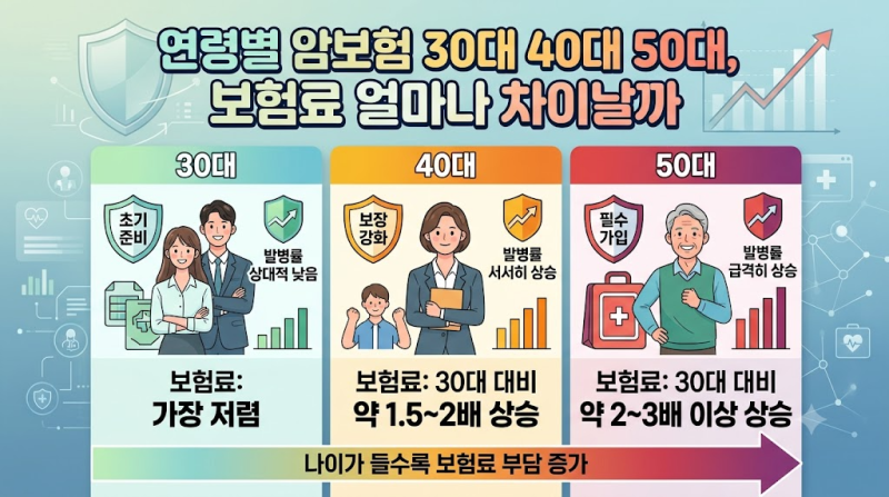 연령별 암보험 30대 40대 50대, 보험료 얼마나 차이날까