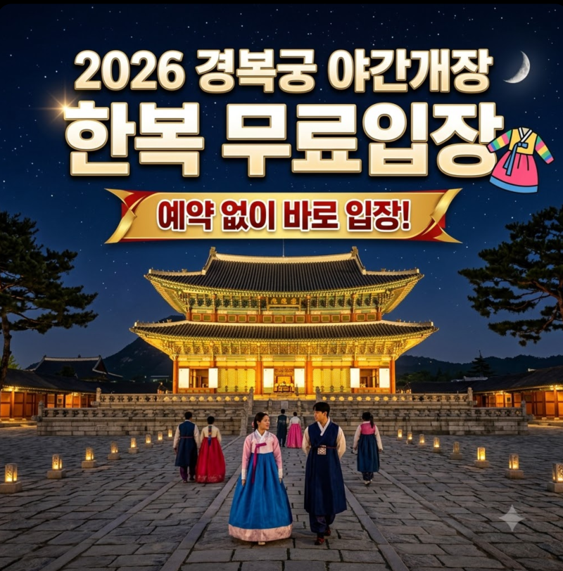 2026 경복궁 야간개장 한복 무료입장｜예약 없이 들어가는 대상·준비서류
