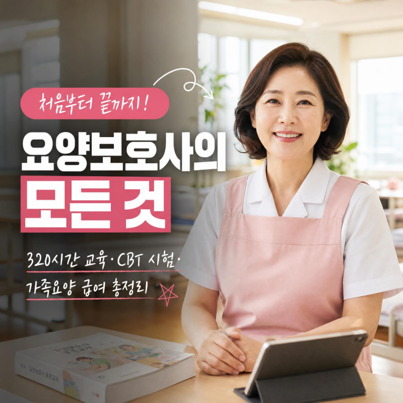 요양보호사 자격증 취득방법과 320시간 교육과정 CBT 시험일정 가족요양 급여 완벽 총정리