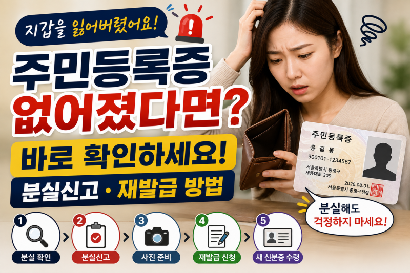 주민등록증을 잃어버렸다면 바로 확인하세요｜분실신고·재발급 방법